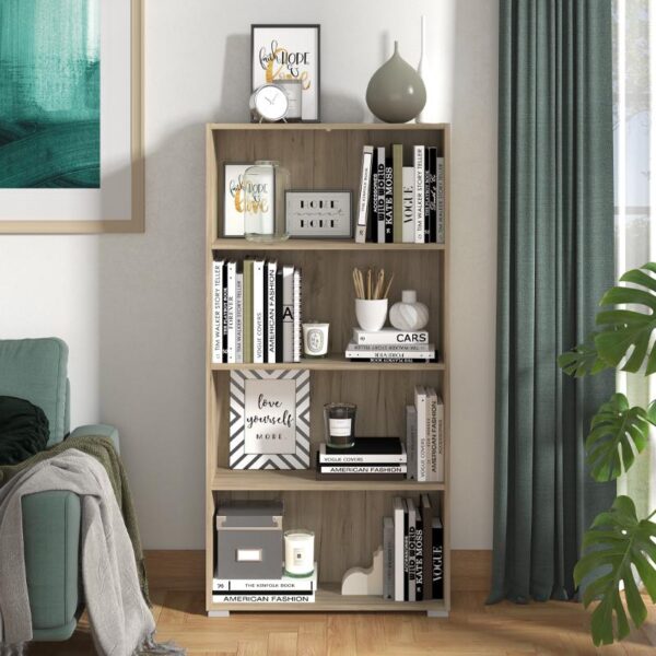bibliothiki-tomar-4-grey-oak-702451421669732832.jpg ΒΙΒΛΙΟΘΗΚΗ TOMAR 4 GREY OAK 70x24,5x142εκ