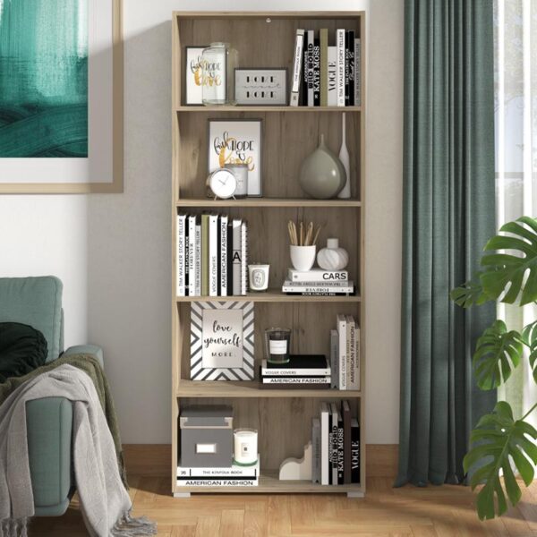 ΒΙΒΛΙΟΘΗΚΗ TOMAR 5 GREY OAK 70x24,5x176,5εκ
