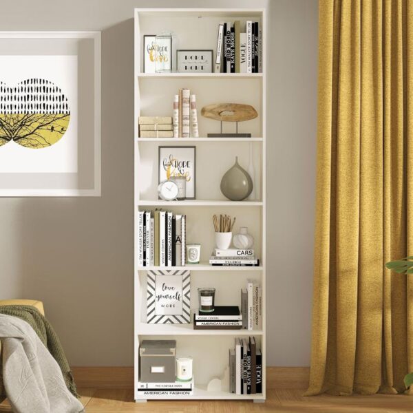 ΒΙΒΛΙΟΘΗΚΗ TOMAR 6 ΛΕΥΚΟ 70x24,5x211,5εκ