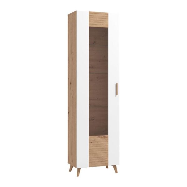 ΒΙΤΡΙΝΑ BRETAGNA 1K VS1 ARTISAN OAK-ΛΕΥΚΟ HIGH GLOSS FOIL 58x35x202εκ a.p.r