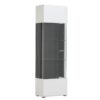 ΒΙΤΡΙΝΑ Enzo 1K VS Λευκό-Black Grey Wood-Λευκή Λάκα 58x35x190εκ f.r.r
