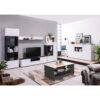 ΒΙΤΡΙΝΑ Enzo 1K VS Λευκό-Black Grey Wood-Λευκή Λάκα 58x35x190εκ f.r.r