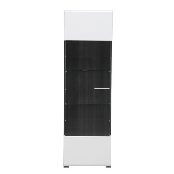 ΒΙΤΡΙΝΑ Enzo 1K VS Λευκό-Black Grey Wood-Λευκή Λάκα 58x35x190εκ f.r.r