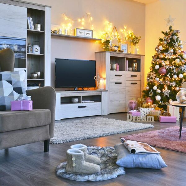 ΒΙΤΡΙΝΑ Kent POP 2F GREY OAK-WHITE OAK 114x36x127εκ knt