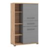 ΒΙΤΡΙΝΑ LISABON POP ARTISAN OAK-ΓΚΡΙ ΓΡΑΦΙΤΗΣ-ΓΚΡΙ MAT 89.5*40*141.5