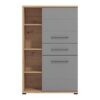 ΒΙΤΡΙΝΑ LISABON POP ARTISAN OAK-ΓΚΡΙ ΓΡΑΦΙΤΗΣ-ΓΚΡΙ MAT 89.5*40*141.5