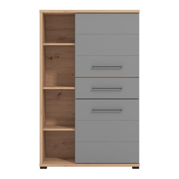 ΒΙΤΡΙΝΑ LISABON POP ARTISAN OAK-ΓΚΡΙ ΓΡΑΦΙΤΗΣ-ΓΚΡΙ MAT 89.5*40*141.5
