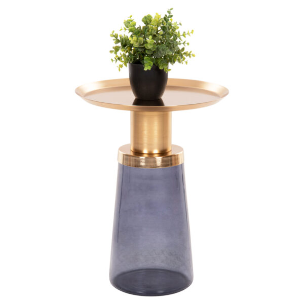 boithitiko-trapezaki-fb99725-mple-gyali-.jpg ΒΟΗΘΗΤΙΚΟ ΤΡΑΠΕΖΑΚΙ BALLIN HM9725 ΜΠΛΕ ΓΥΑΛΙ-ΧΡΥΣΟ ΜΕΤΑΛΛΟ Φ37,5x49,5Υεκ.