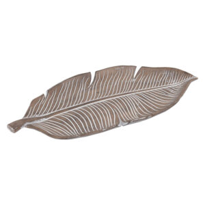 ΔΙΑΚΟΣΜΗΤΙΚΗ ΠΙΑΤΕΛΑ MDF ETIQUETTE "Banana Leaf" ΑΣΗΜΙ 24.5*11*2.5 sls