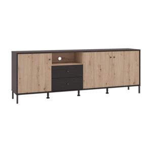 ΕΠΙΠΛΟ ΤΗΛΕΟΡΑΣΗΣ CORREZE 4K2F3V ΜΑΥΡΟ OAK-ARTISAN OAK 208x40x73εκ