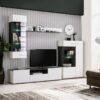 ΕΠΙΠΛΟ ΤΗΛΕΟΡΑΣΗΣ Enzo 150 Λευκό-Black Grey Wood 153x41.5x38.5 f.r.r