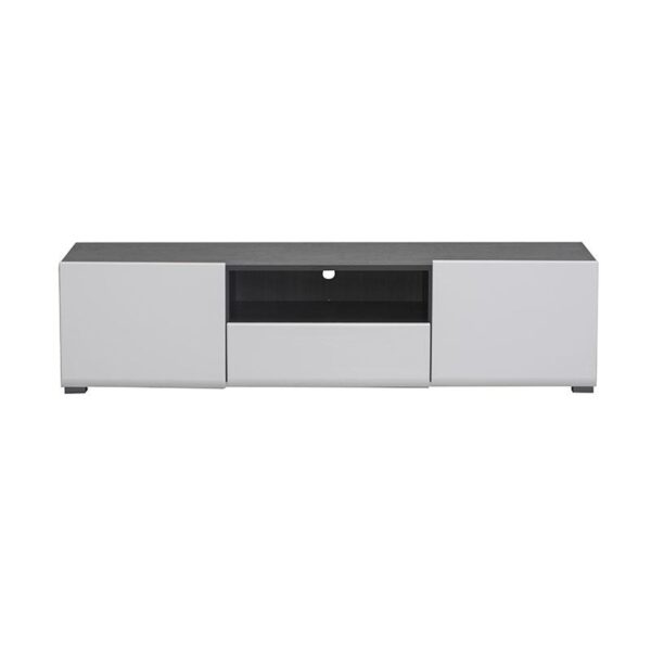 ΕΠΙΠΛΟ ΤΗΛΕΟΡΑΣΗΣ Enzo 150 Λευκό-Black Grey Wood 153x41.5x38.5 f.r.r