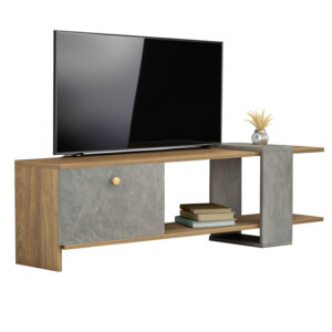 ΕΠΙΠΛΟ ΤΗΛΕΟΡΑΣΗΣ HENRIETTE HM8900.13 ΜΕΛΑΜΙΝΗ ΚΑΡΥΔΙ-STONE TEXTURE 120x28,5x39Υεκ.