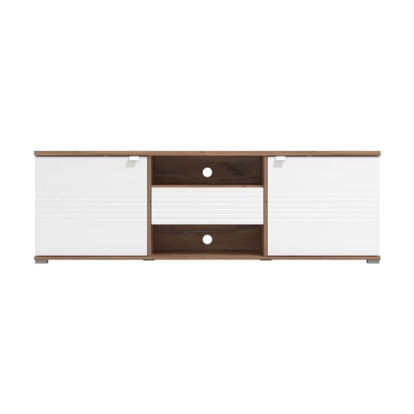 ΕΠΙΠΛΟ ΤΗΛΕΟΡΑΣΗΣ GRENOBLE ΛΕΥΚΟ-FLAGSTAFF OAK-ΛΕΥΚΟ HIGH GLOSS FOIL 176x40x57εκ