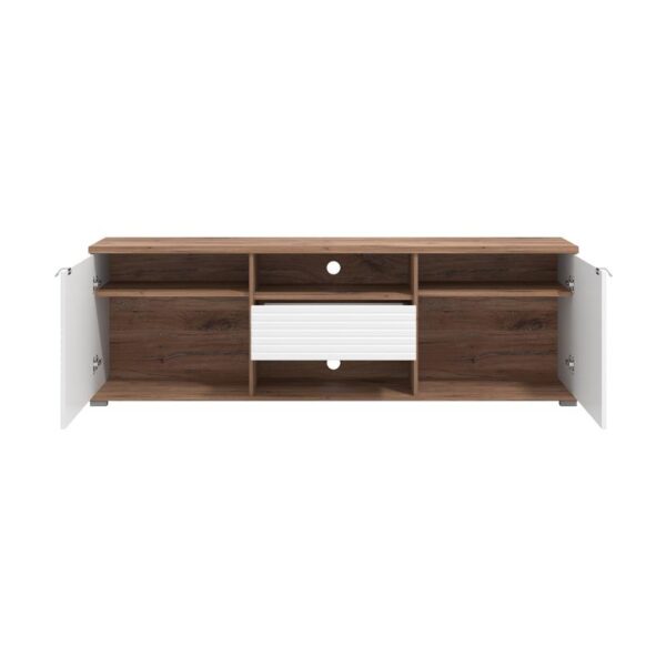 ΕΠΙΠΛΟ ΤΗΛΕΟΡΑΣΗΣ GRENOBLE ΛΕΥΚΟ-FLAGSTAFF OAK-ΛΕΥΚΟ HIGH GLOSS FOIL 176x40x57εκ