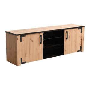 ΕΠΙΠΛΟ ΤΗΛΕΟΡΑΣΗΣ LAZIO 170 ARTISAΝ OAK / ΜΑΥΡΟ 168x40x57εκ