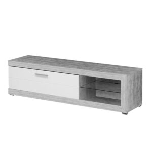 ΕΠΙΠΛΟ ΤΗΛΕΟΡΑΣΗΣ REMO ΓΚΡΙ CONCRETE / ΛΕΥΚΗ ΛΑΚΑ 162x41x43εκ