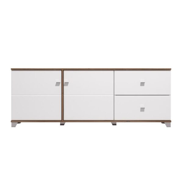 ΕΠΙΠΛΟ TV BURGUNDY 160 3K2F ΛΕΥΚΟ-FLAGSTAFF OAK-ΛΕΥΚΟ HIGH GLOSS FOIL 162x40x51εκ s.p.k