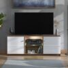 ΕΠΙΠΛΟ TV BURGUNDY 160 3K2V ΛΕΥΚΟ-FLAGSTAFF OAK-ΛΕΥΚΟ HIGH GLOSS FOIL 157x40x51εκ s.p.k