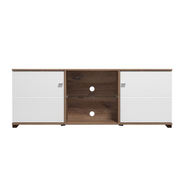 ΕΠΙΠΛΟ TV BURGUNDY 160 3K2V ΛΕΥΚΟ-FLAGSTAFF OAK-ΛΕΥΚΟ HIGH GLOSS FOIL 157x40x51εκ s.p.k