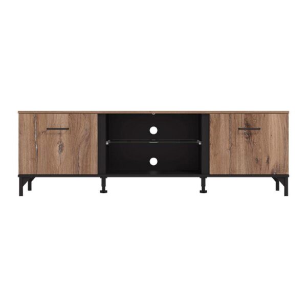 ΕΠΙΠΛΟ TV CORSICA 170 FLAGSTAFF OAK-ΜΑΥΡΟ 170,5x42x53,5εκ