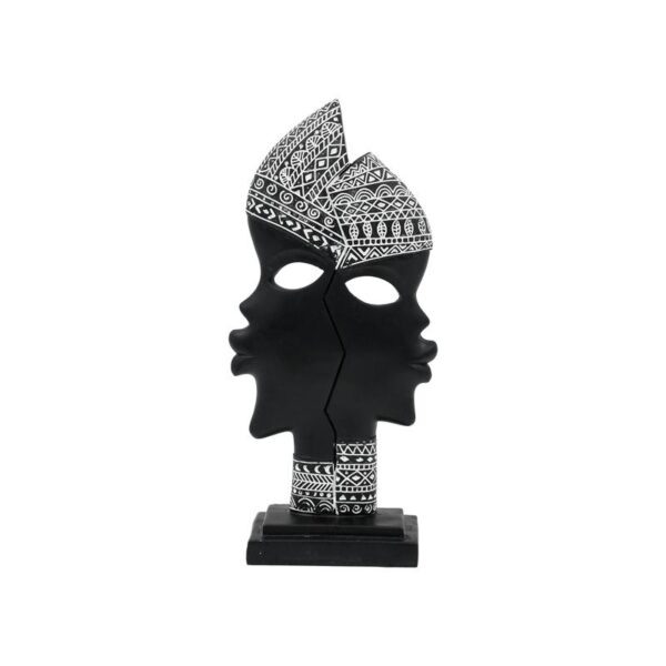 ΕΠΙΤΡΑΠΕΖΙΑ ΔΙΑΚΟΣΜΗΤΙΚΗ ΦΙΓΟΥΡΑ " African "Fylliana FL240306 ΜΑΥΡΟ-ΛΕΥΚΟ ΧΡΩΜΑ 12x6x25εκ