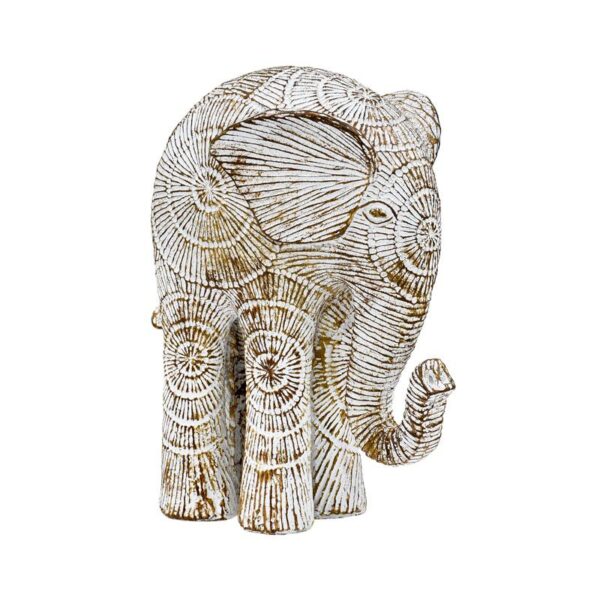 ΕΠΙΤΡΑΠΕΖΙΟ ΔΙΑΚΟΣΜΗΤΙΚΟ ΕΛΕΦΑΝΤΑΣ Fylliana FL404 ΧΡΥΣΟ-ΛΕΥΚΟ ΑΝΤΙΚΕ ΧΡΩΜΑ 15x9x19εκ