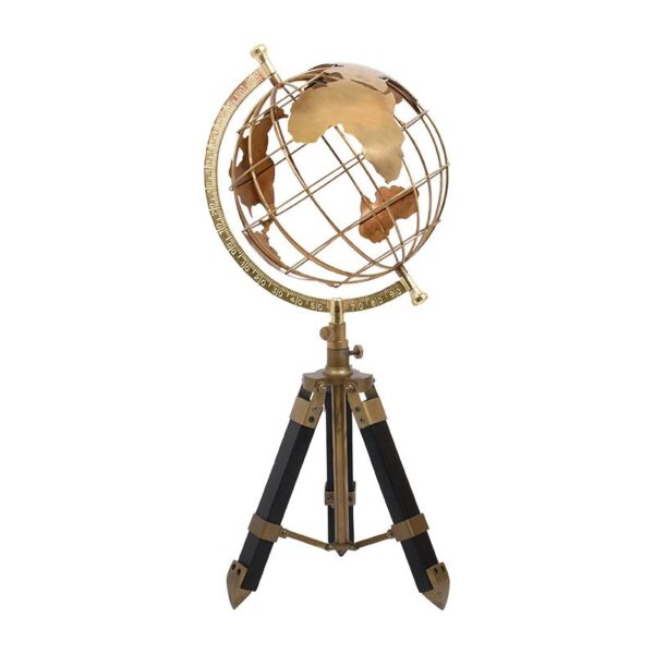 ΕΠΙΤΡΑΠΕΖΙΟ ΔΙΑΚΟΣΜΗΤΙΚΟ Fylliana "Υδρόγειος" ΧΑΛΚΙΝΟ ΧΡΩΜΑ ΣΕ ΞΥΛΙΝΟ ΤΡΙΠΟΔΑΚΙ 20x20x40,5εκ sls