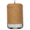 ΦΩΤΙΣΤΙΚΟ ΟΡΟΦΗΣ ΚΡΕΜΑΣΤΟ HM4340 PAPER ROPE ΜΠΕΖ-ΜΑΥΡΟ ΜΕΤΑΛΛΟ-Φ26x40-120Υεκ.