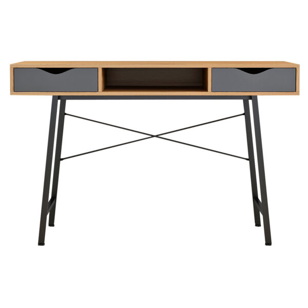 ΓΡΑΦΕΙΟ ΚΑΡΥΔΙ-ΓΚΡΙ ΜΕ ΜΑΥΡΟ ΜΑΤ ΣΚΕΛΕΤΟ HM2128.03 120x48x76,5Υ εκ.