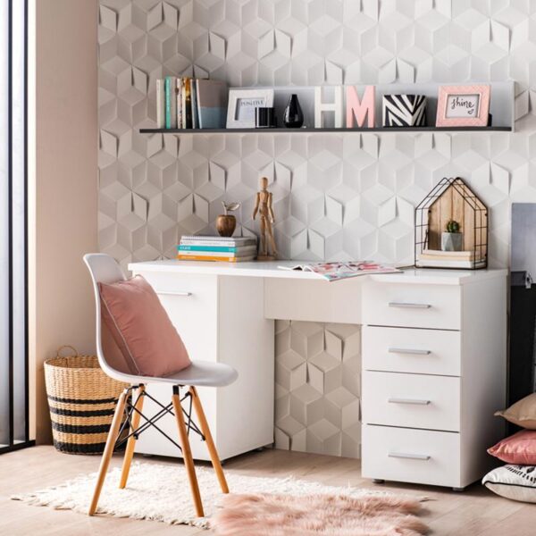 ΓΡΑΦΕΙΟ LIBER ΛΕΥΚΟ 135x50x75,5εκ