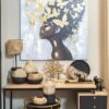 ΓΡΑΦΕΙΟ ΜΕ 2 ΣΥΡΤΑΡΙΑ Fylliana Living GREY OAK-ΜΑΥΡΟ ΧΡΩΜΑ 138x54x73εκ