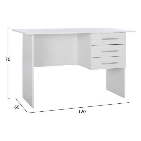 grafeio-melaminis-ensley-fb9202905-me-3-1.jpg ΓΡΑΦΕΙΟ ΜΕΛΑΜΙΝΗΣ ENSLEY HM2029.05 ΜΕ 3 ΣΥΡΤΑΡΙΑ ΛΕΥΚΟ 120X60X76 εκ.