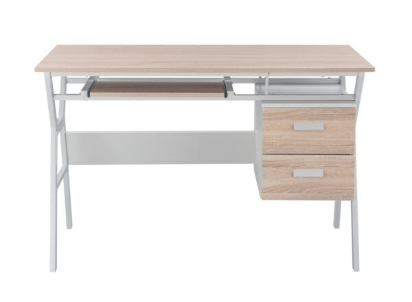 ΓΡΑΦΕΙΟ VITINO HM2130.01 ΜΕΛΑΜΙΝΗ-ΜΕΤΑΛΛΟ ΣΕ SONAMA-ΛΕΥΚΟ 120X60X76εκ.