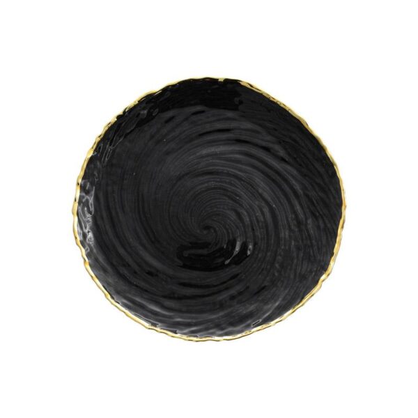 ΓΥΑΛΙΝΗ ΣΤΡΟΓΓΥΛΗ ΠΙΑΤΕΛΑ Fylliana FL26 ΜΑΥΡΟ ΧΡΩΜΑ 26εκ