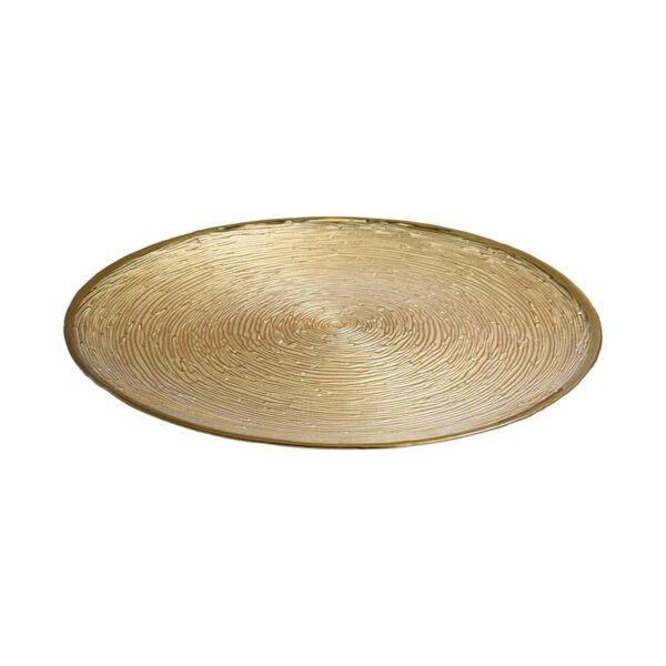 ΓΥΑΛΙΝΗ ΣΤΡΟΓΓΥΛΗ ΠΙΑΤΕΛΑ Fylliana FL329 ΧΡΥΣΟ ΧΡΩΜΑ 26εκ