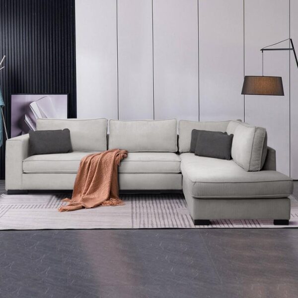 ΚΑΝΑΠΕΣ ΔΕΞΙΑ ΓΩΝΙΑ Huelva ΓΚΡΙ ΥΦΑΣΜΑ 303x228x86εκ