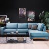 ΚΑΝΑΠΕΣ Fylliana Phoenix ΔΕΞΙΑ ΓΩΝΙΑ LIGHT BLUE 280x220x95