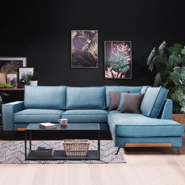 ΚΑΝΑΠΕΣ Fylliana Phoenix ΔΕΞΙΑ ΓΩΝΙΑ LIGHT BLUE 280x220x95