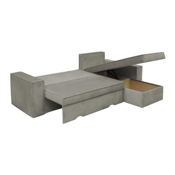 ΚΑΝΑΠΕΣ ΓΩΝΙΑ Fylliana Motion TAUPE ΜΕ ΓΚΡΙ ΜΑΞΙΛΑΡΙΑ 250x180x79εκ