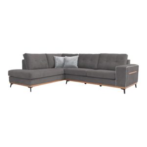 ΚΑΝΑΠΕΣ ΓΩΝΙΑ Fylliana "Sebastian" ΓΚΡΙ ΑΡΙΣΤΕΡΗ ΓΩΝΙΑ 280x220εκ