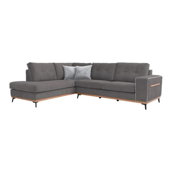 ΚΑΝΑΠΕΣ ΓΩΝΙΑ Fylliana "Sebastian" ΓΚΡΙ ΑΡΙΣΤΕΡΗ ΓΩΝΙΑ 280x220εκ