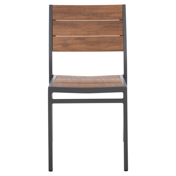 ΚΑΡΕΚΛΑ ΑΛΟΥΜΙΝΙΟΥ SAGA HM6063.02 ΣΚΟΥΡΟ ΓΚΡΙ ΜΕ POLYWOOD 46x52x86Υεκ.