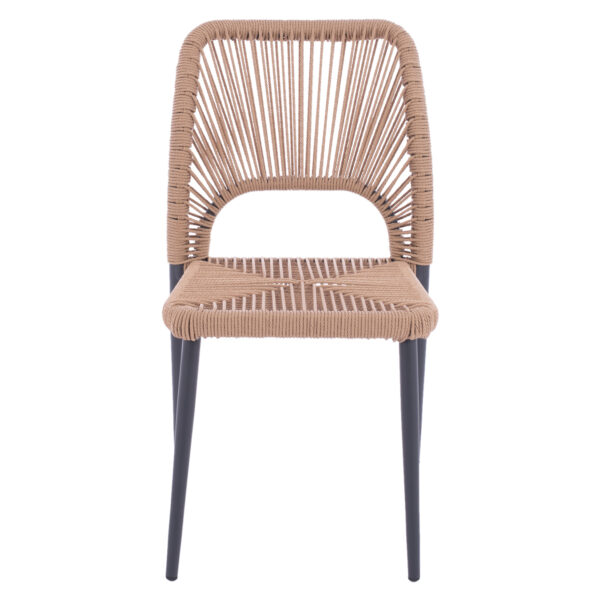 ΚΑΡΕΚΛΑ ΑΛΟΥΜΙΝΙΟΥ ΓΚΡΙ ΜΕ P.E.TWIST RATTAN ΜΠΕΖ HM5770.02 45x63x82Υ εκ.