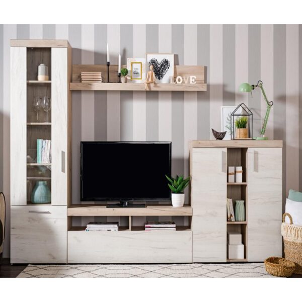 ΚΕΝΤΡΟ ΨΥΧΑΓΩΓΙΑΣ-ΣΥΝΘΕΣΗ Arno Grey Oak-White Oak 262x35x195εκ