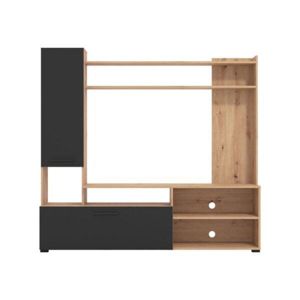 ΚΕΝΤΡΟ ΨΥΧΑΓΩΓΙΑΣ-ΣΥΝΘΕΣΗ BRAGA ARTISAN OAK-ΜΑΥΡΟ 168x35x157εκ