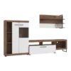 ΚΕΝΤΡΟ ΨΥΧΑΓΩΓΙΑΣ-ΣΥΝΘΕΣΗ CAEN FLAGSTAFF OAK-ΛΕΥΚΟ HIGH GLOSS FOIL 263x40x170εκ