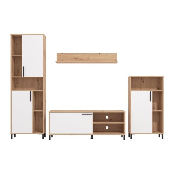 ΚΕΝΤΡΟ ΨΥΧΑΓΩΓΙΑΣ-ΣΥΝΘΕΣΗ CANTAL ARTISAN OAK-ΛΕΥΚΗ ΛΑΚΚΑ 279x38x192εκ