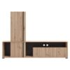 ΚΕΝΤΡΟ ΨΥΧΑΓΩΓΙΑΣ-ΣΥΝΘΕΣΗ CHANIA ARTISAN OAK-ARTISAN OAK ΜΕ ΜΑΥΡΕΣ ΓΡΑΜΜΕΣ-ΜΑΥΡΟ 196x33x140εκ xtrt