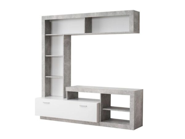 ΚΕΝΤΡΟ ΨΥΧΑΓΩΓΙΑΣ-ΣΥΝΘΕΣΗ GLEN ΛΕΥΚΟ-ΓΚΡΙ CONCRETE 170x41x170εκ